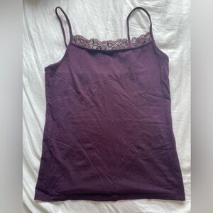Ann Taylor Plum Lace Cami Top